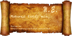 Makonyi Eutímia névjegykártya